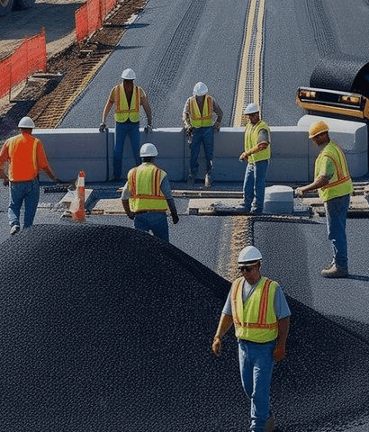 Distressed roadway pavement in need of asphalt repair