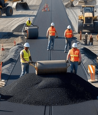 Asphalt pavement with surface distress requiring repair