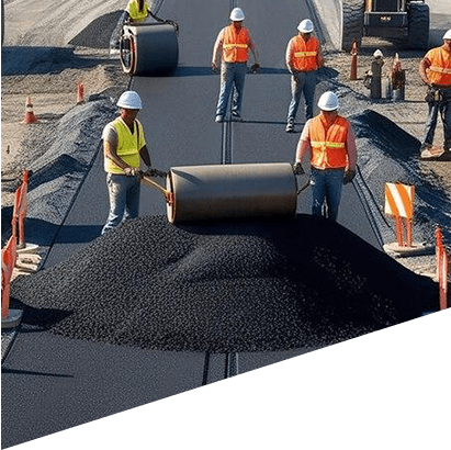 Commercial site paving and construction activity