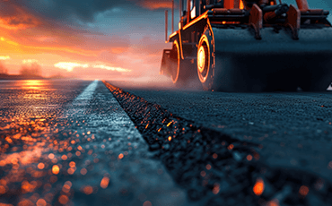 Asphalt paving work on a prepared surface